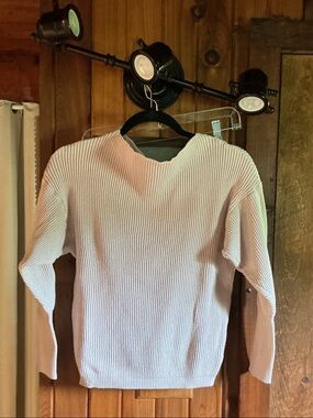 Women's Lightweight Ribbed Sweater - Pale Pink